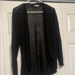 Women's Black Open-Front Sweater